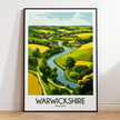 Warwickshire Retro Travel Illustration