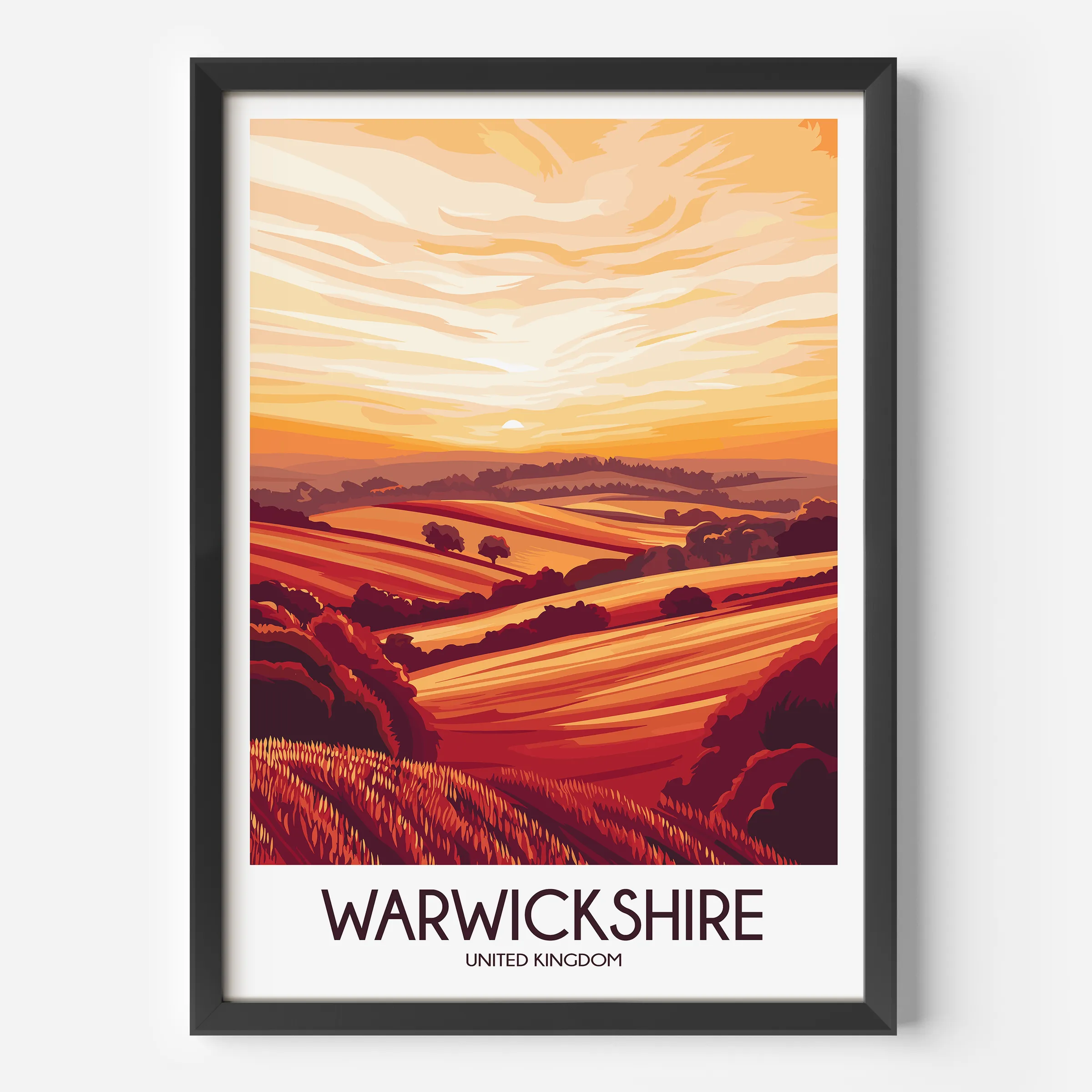 Warwickshire Souvenir Poster Print