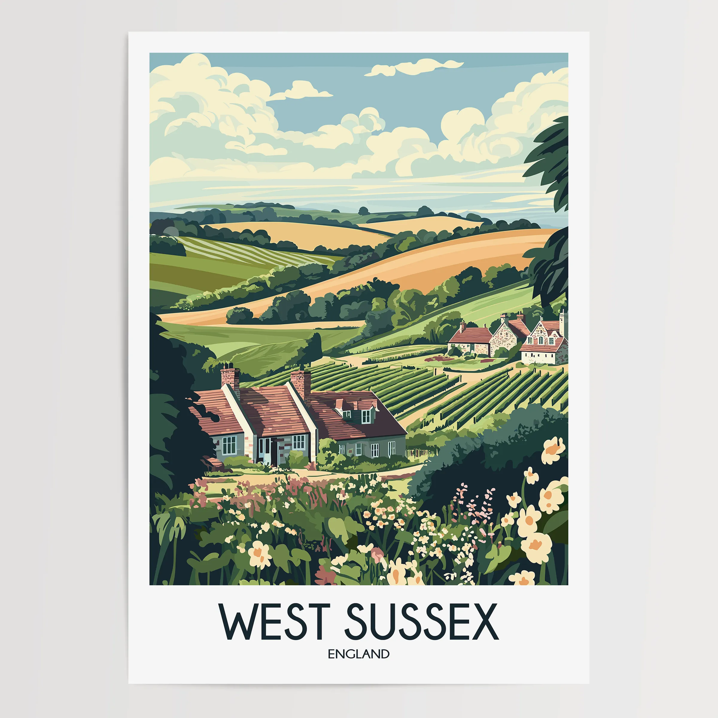 West Sussex Minimalist Wall Art