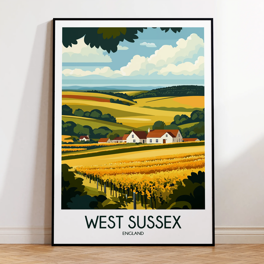 West Sussex Modern Travel Poster