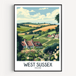 West Sussex Modern Travel Poster