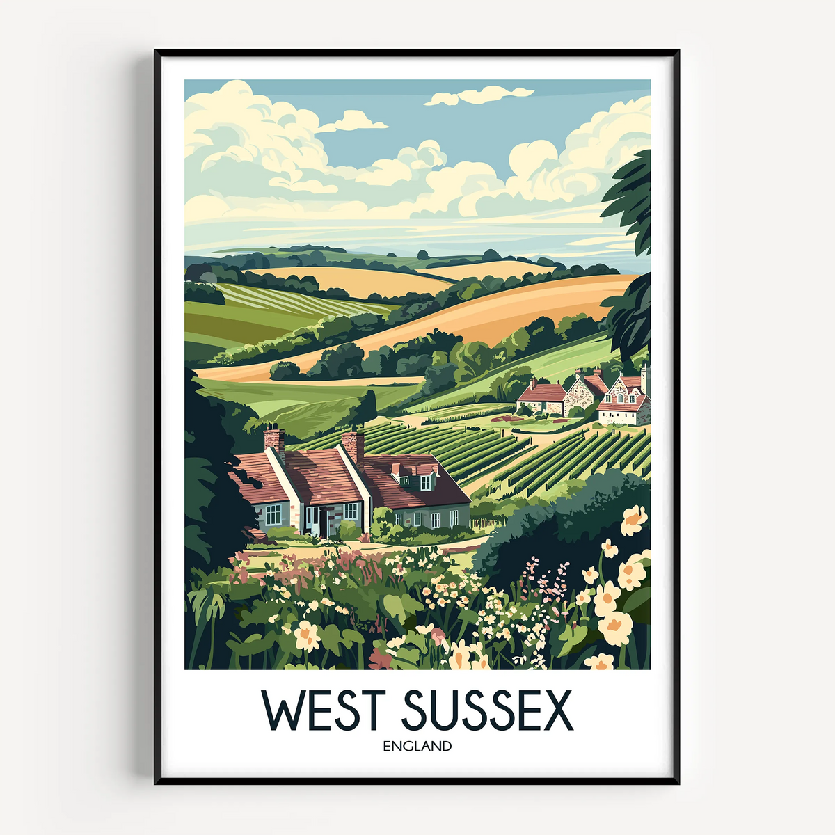 West Sussex Souvenir Poster Print