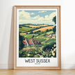 West Sussex Vintage Style Print