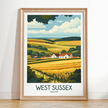 West Sussex Vintage Style Print