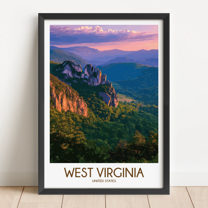 West Virginia Modern Travel Poster