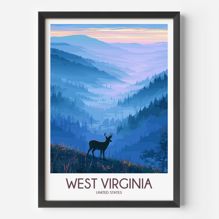 West Virginia Modern Travel Poster