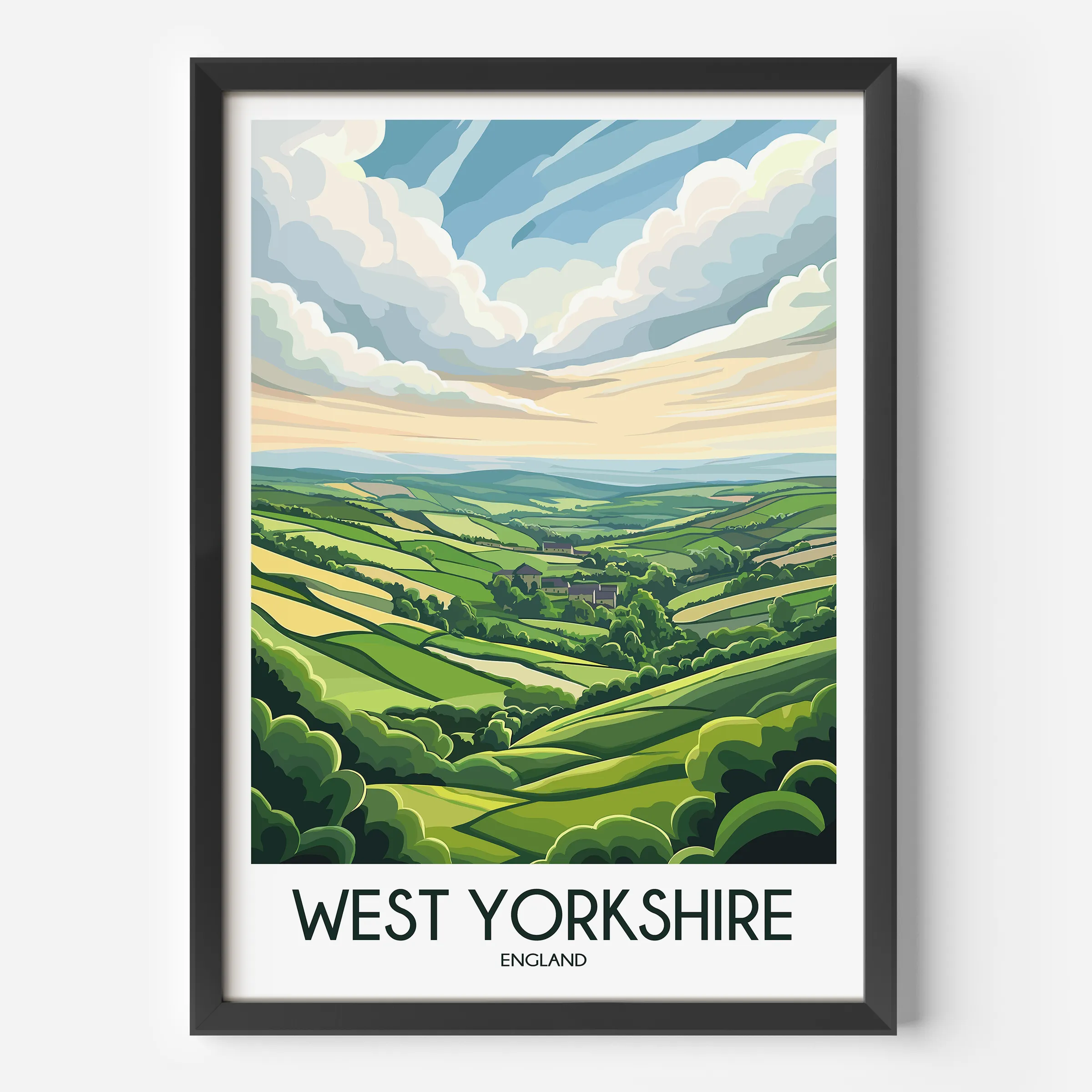 West Yorkshire Retro Travel Illustration
