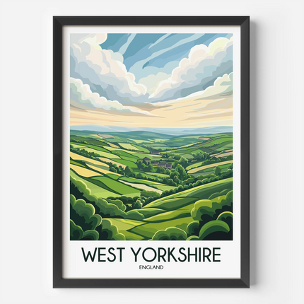 West Yorkshire Retro Travel Illustration