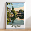 Weybridge Retro Travel Illustration