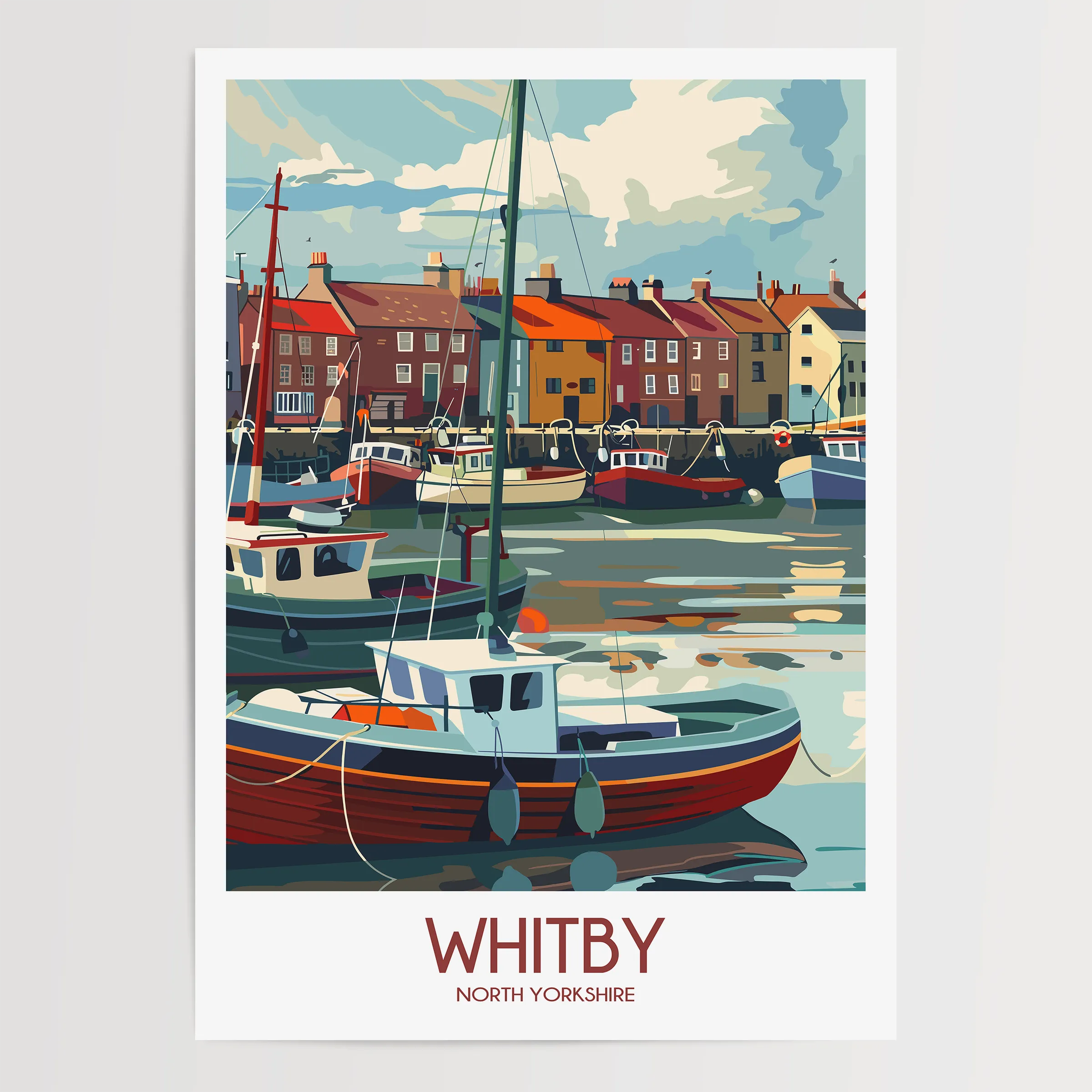 Whitby Retro Travel Illustration