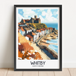 Whitby Retro Travel Illustration