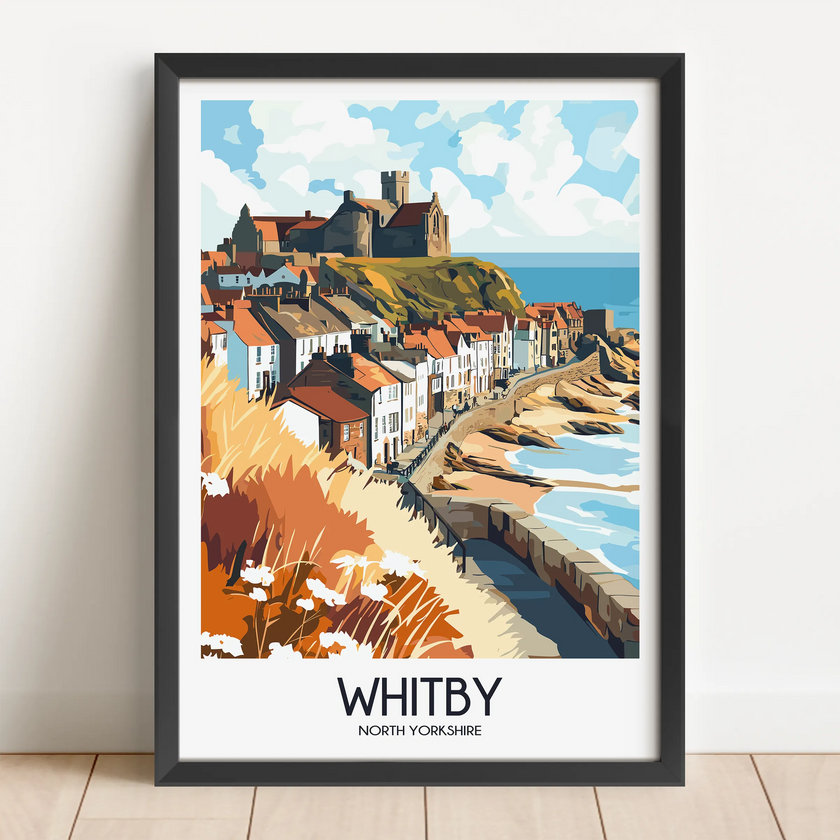 Whitby Retro Travel Illustration