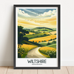 Wiltshire Modern Travel Poster