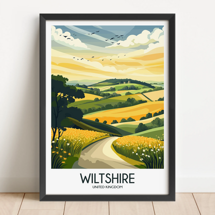 Wiltshire Modern Travel Poster