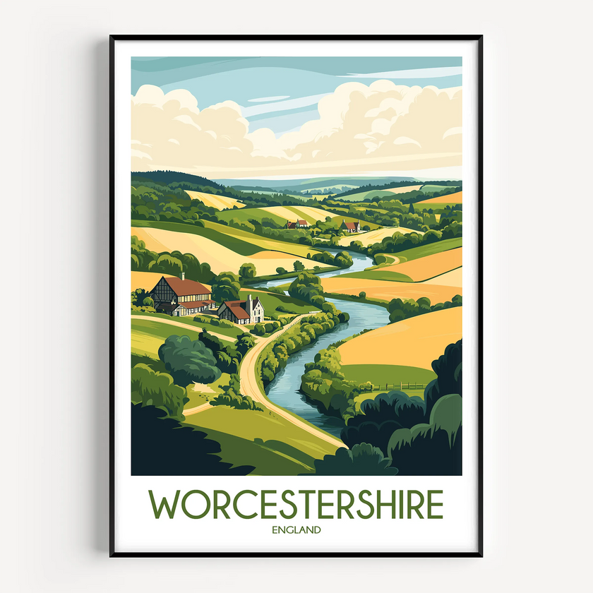 Worcestershire Minimalist Wall Art