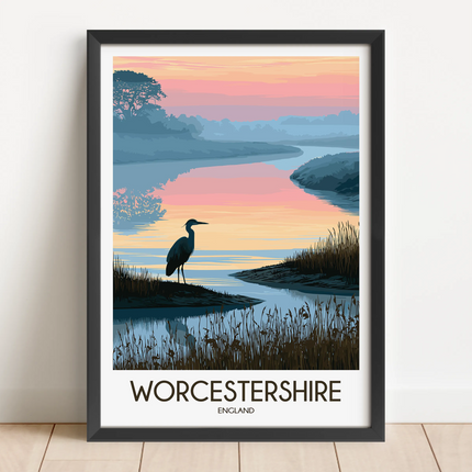 Worcestershire Modern Travel Poster