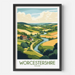 Worcestershire Retro Travel Illustration