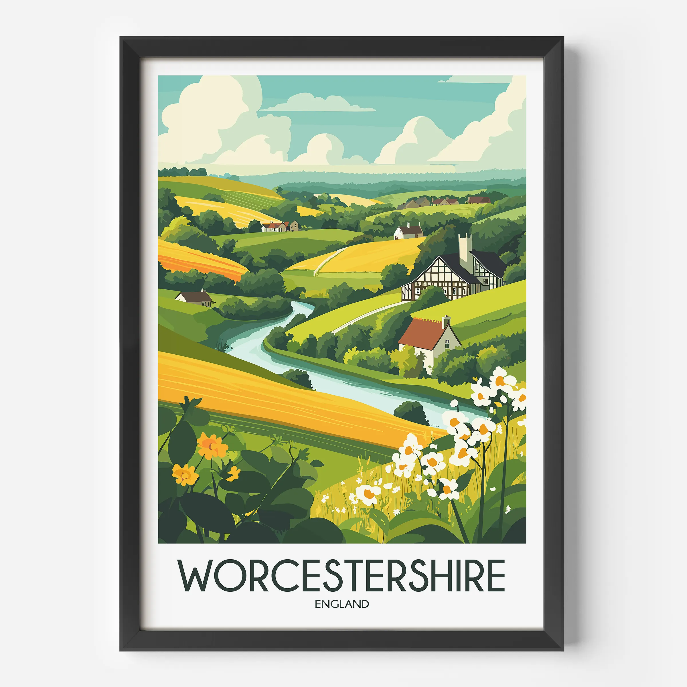 Worcestershire Vintage Style Print