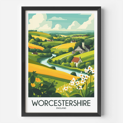 Worcestershire Vintage Style Print