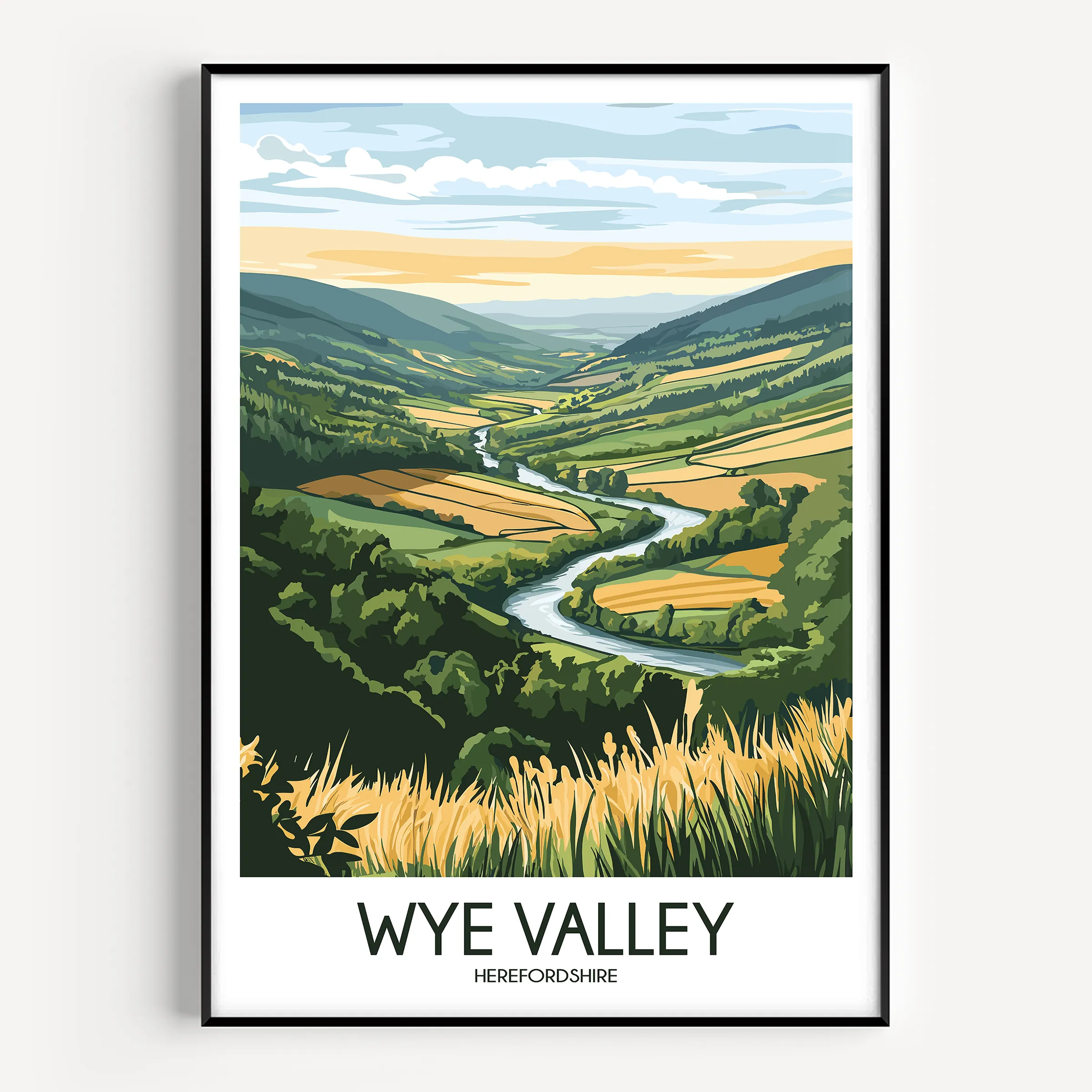 Wye Valley Retro Travel Illustration