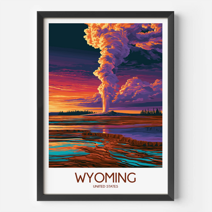 Wyoming Modern Travel Poster