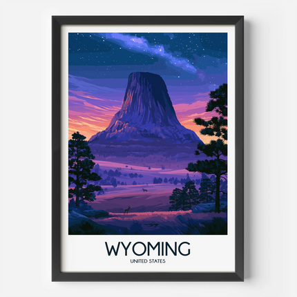 Wyoming Modern Travel Poster
