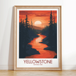 Yellowstone Retro Travel Illustration