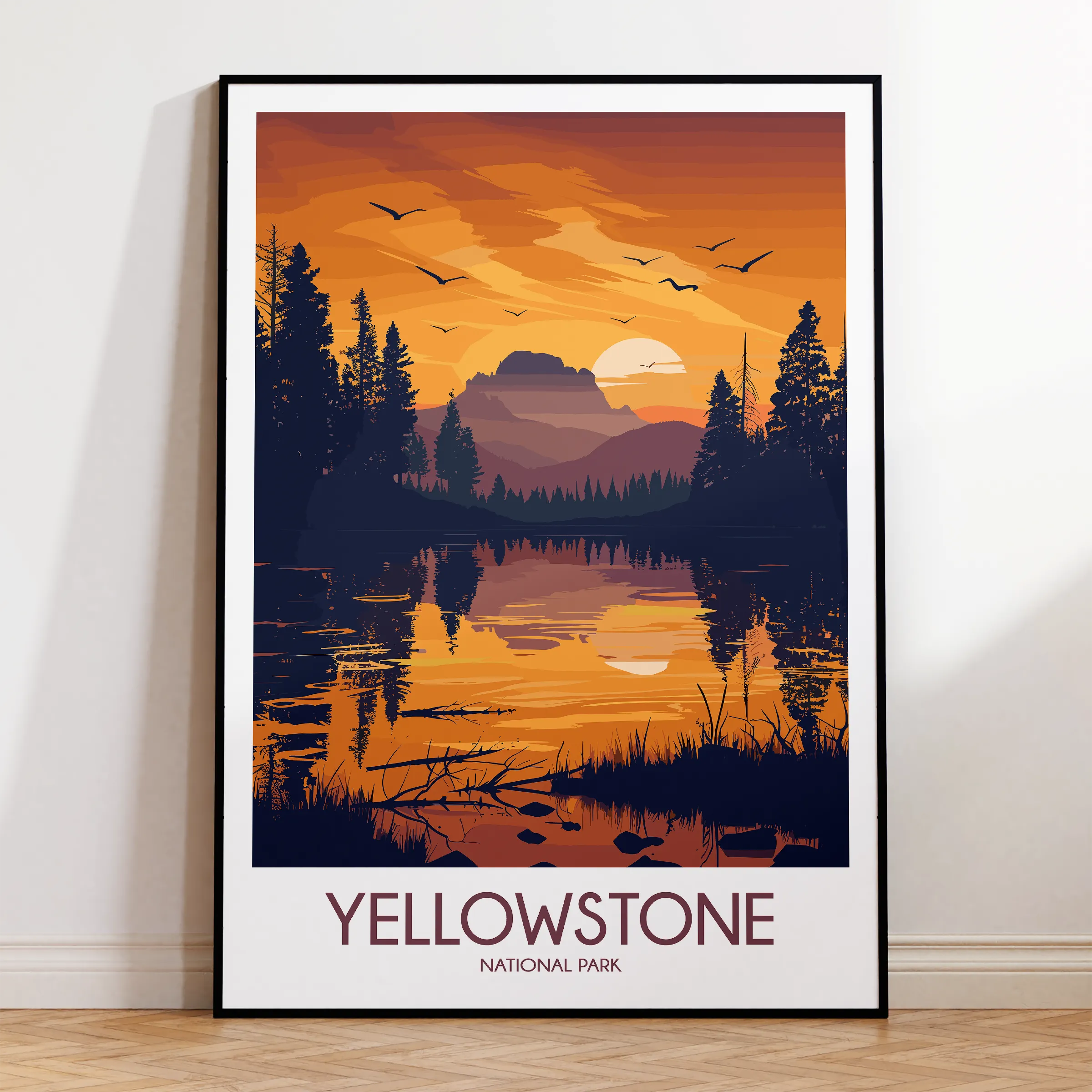 Yellowstone Retro Travel Illustration