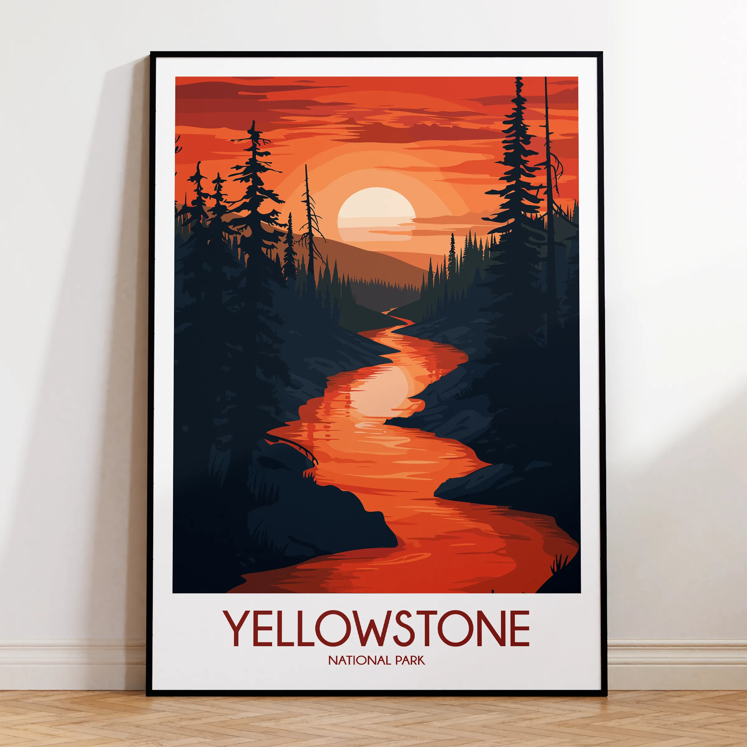 Yellowstone Scenic Landscape Art