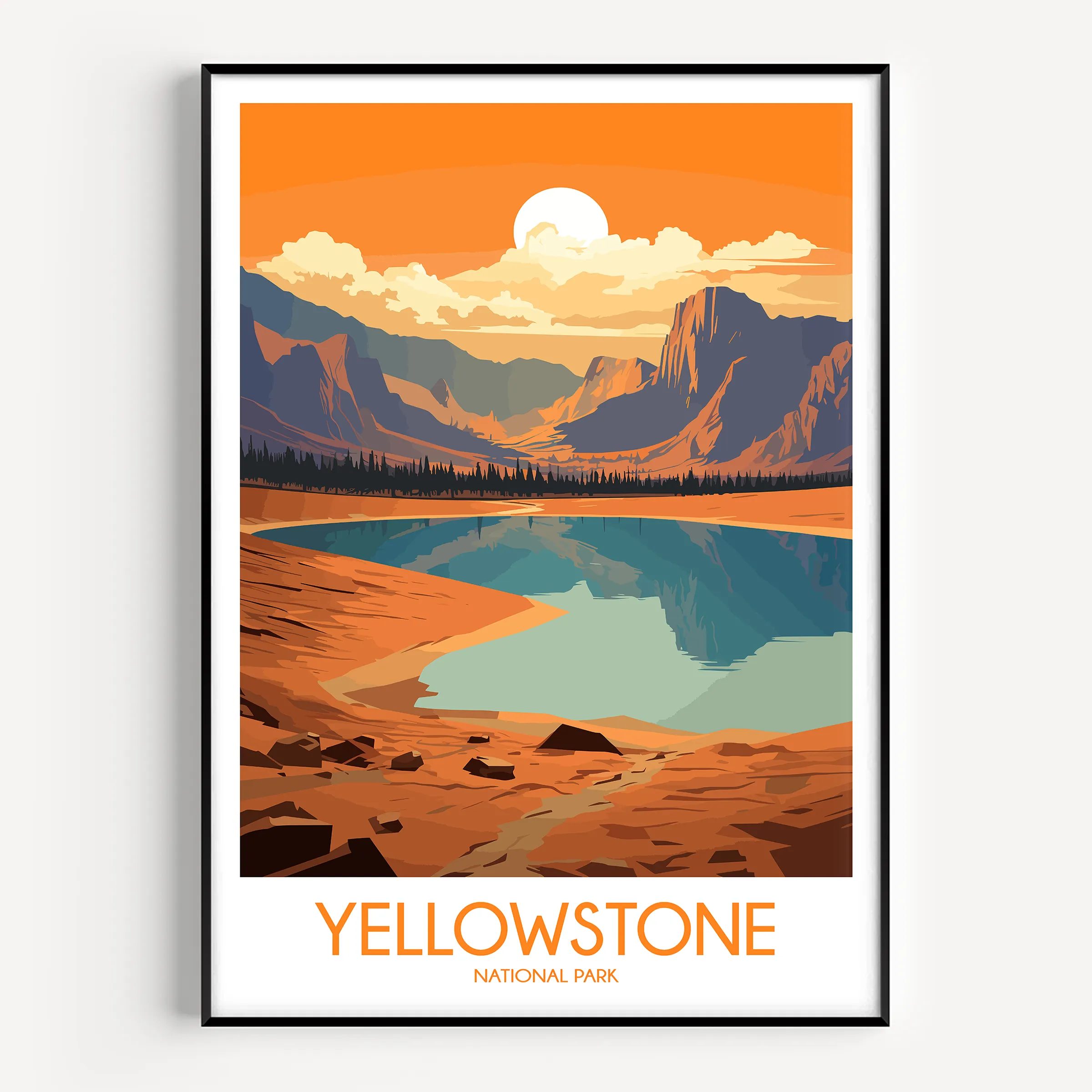 Yellowstone Scenic Landscape Art