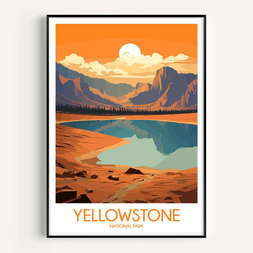 Yellowstone Scenic Landscape Art