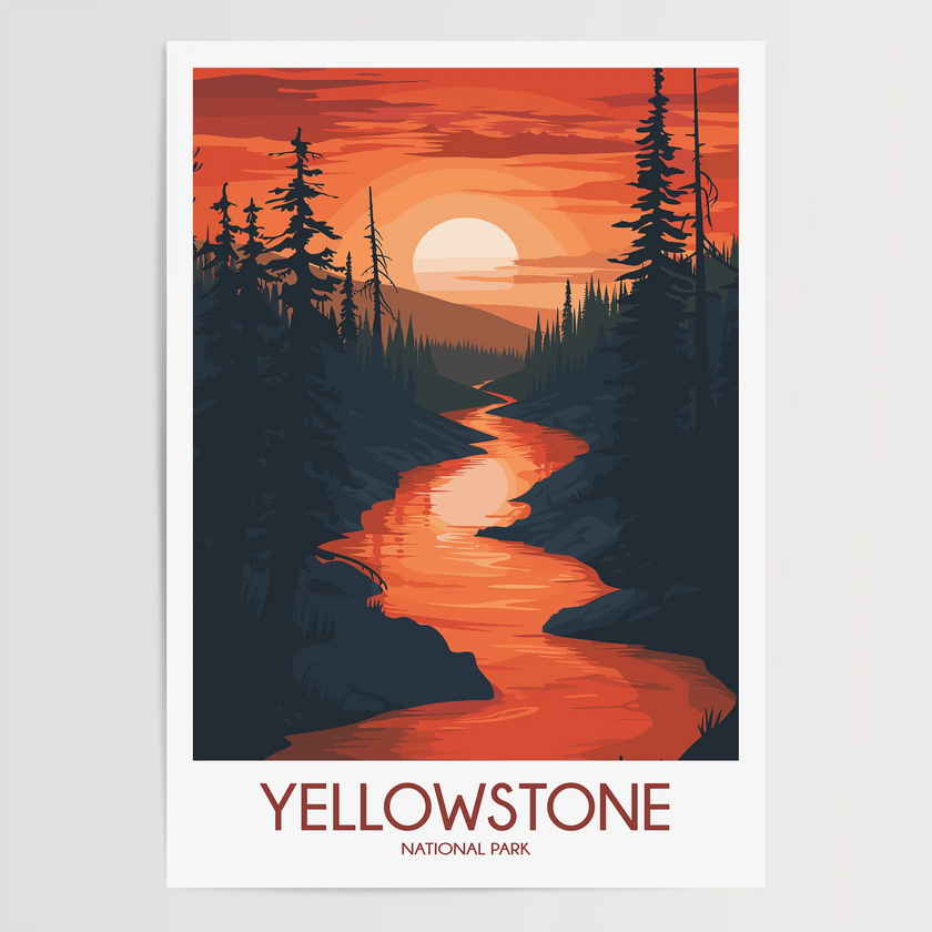 Yellowstone Vintage Style Print