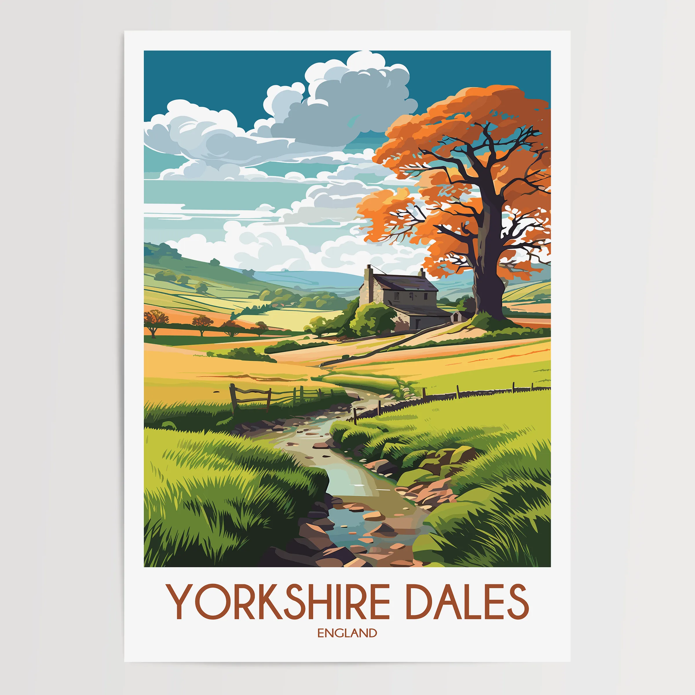 Yorkshire Dales Modern Travel Poster