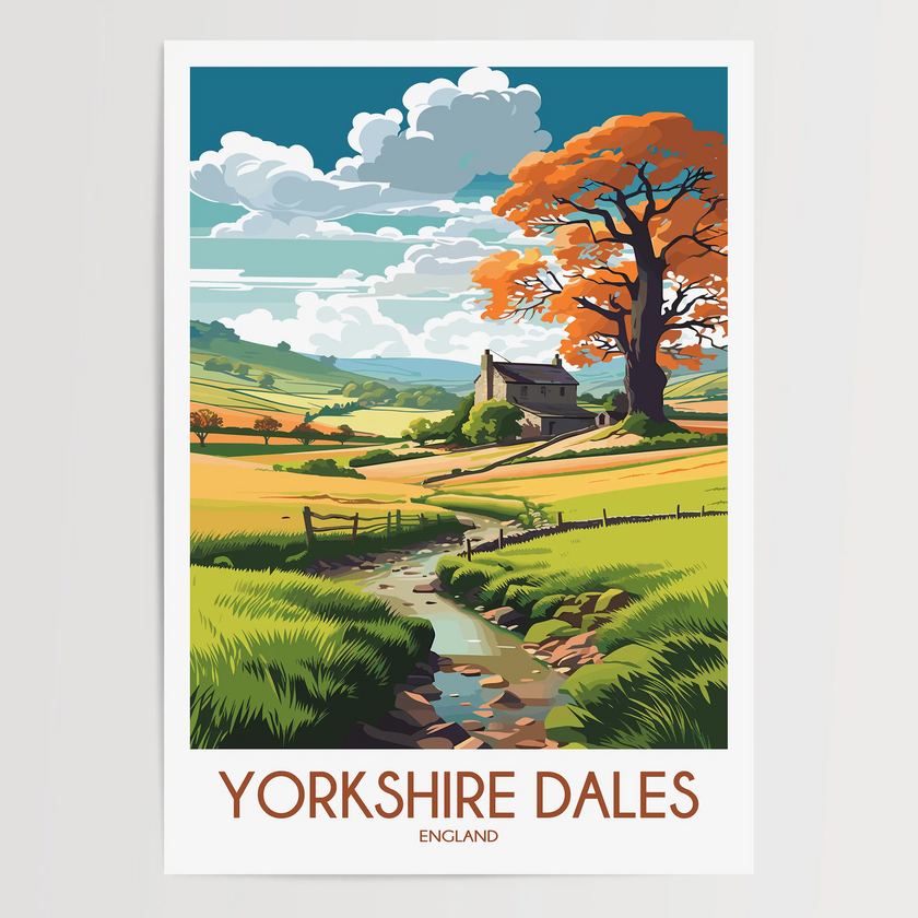 Yorkshire Dales Modern Travel Poster
