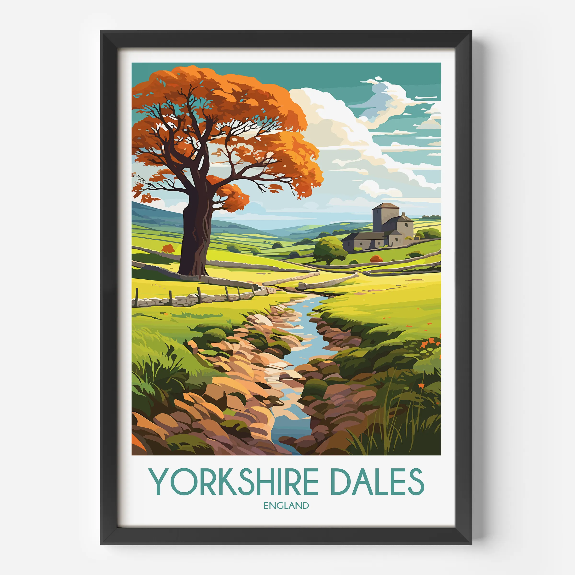 Yorkshire Dales Modern Travel Poster