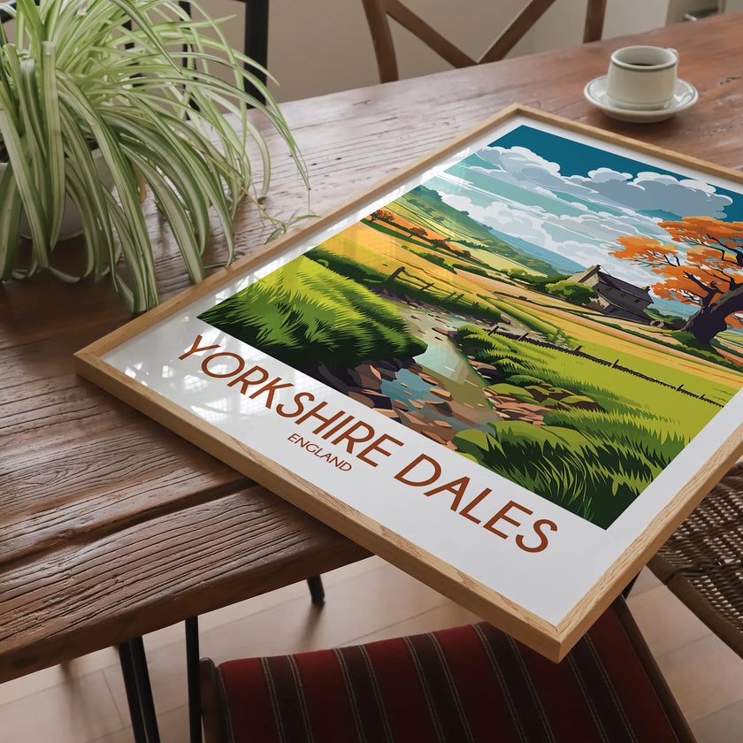 Yorkshire Dales Retro Travel Illustration