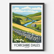Yorkshire Dales Retro Travel Illustration