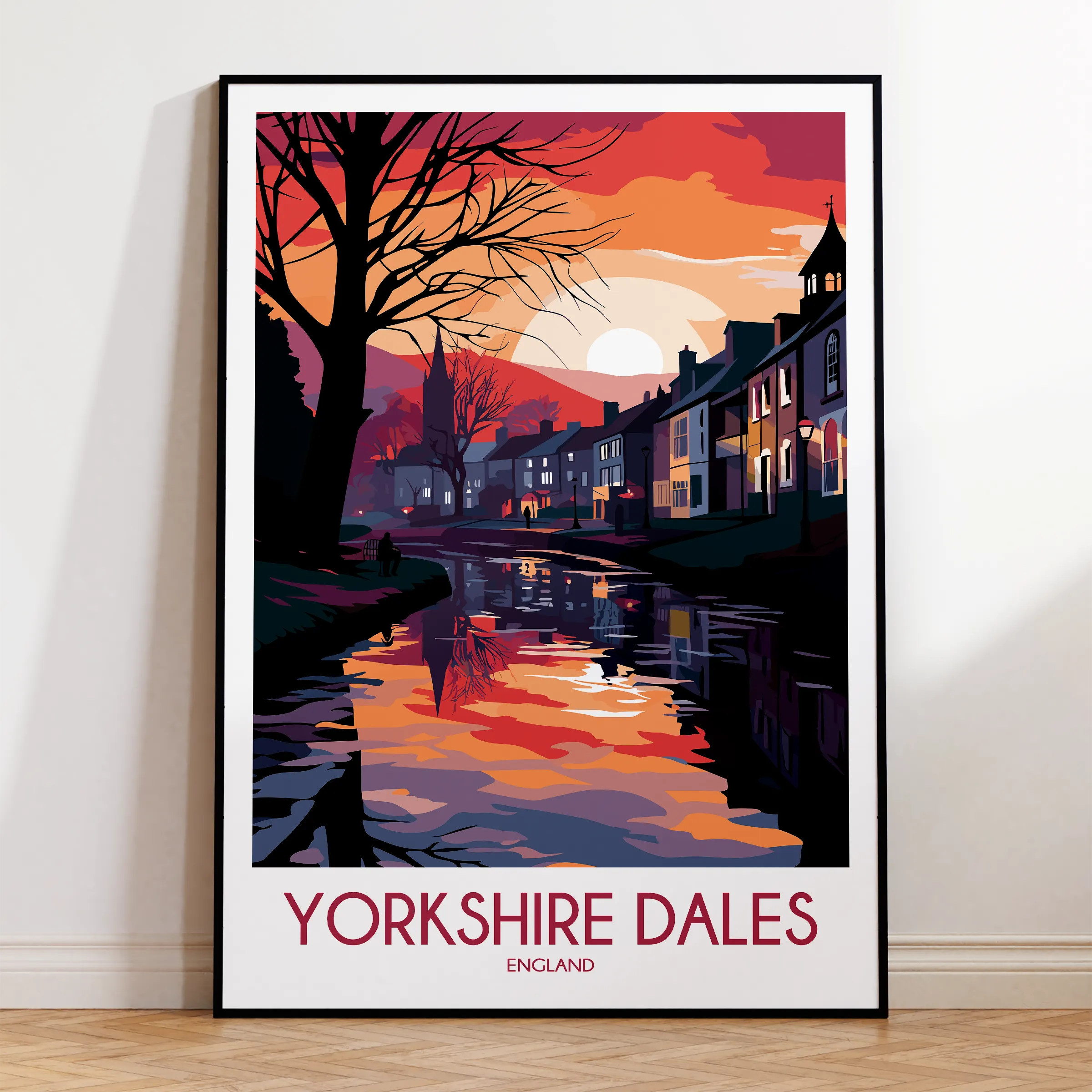 Yorkshire Dales Retro Travel Illustration