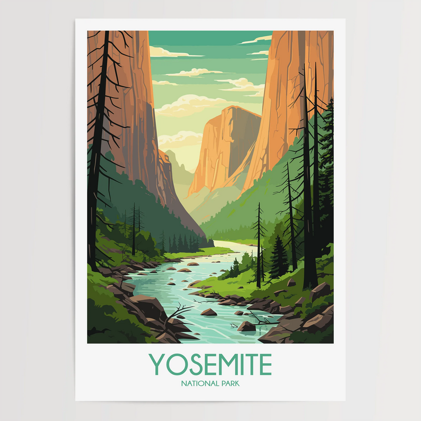 Yosemite Modern Travel Poster