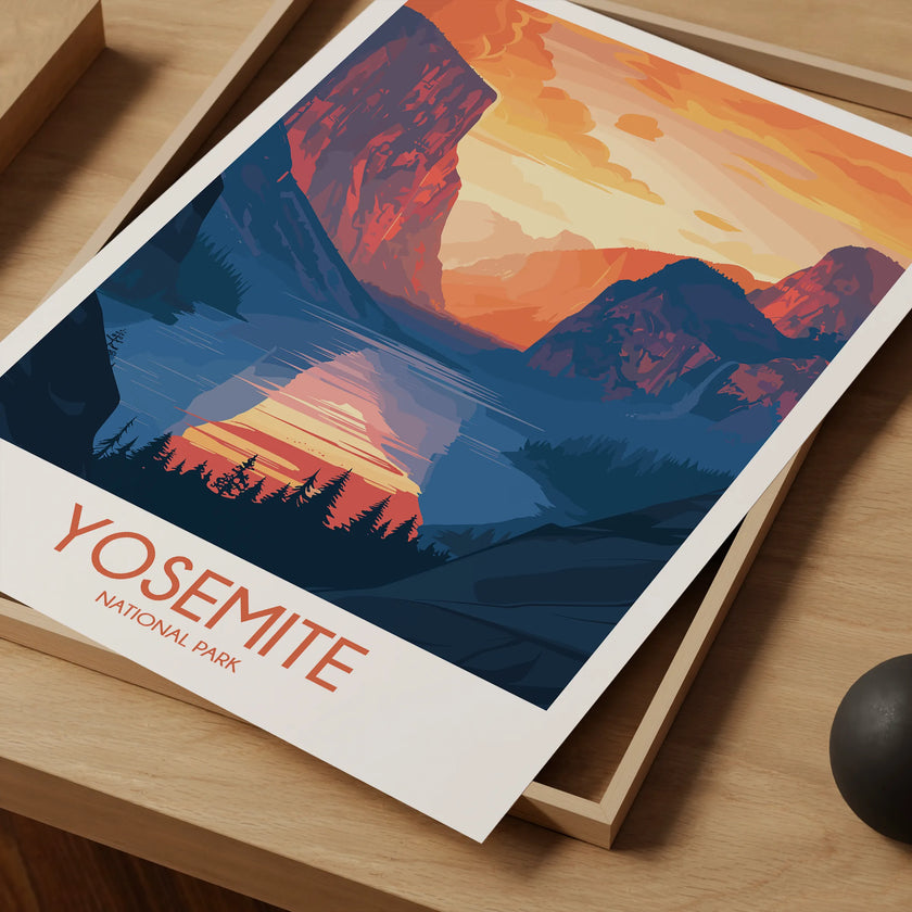 Yosemite Retro Travel Illustration