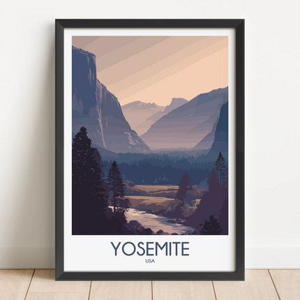 Yosemite Retro Travel Illustration