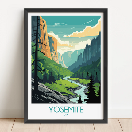 Yosemite Retro Travel Illustration