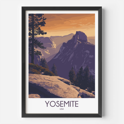 Yosemite Retro Travel Illustration