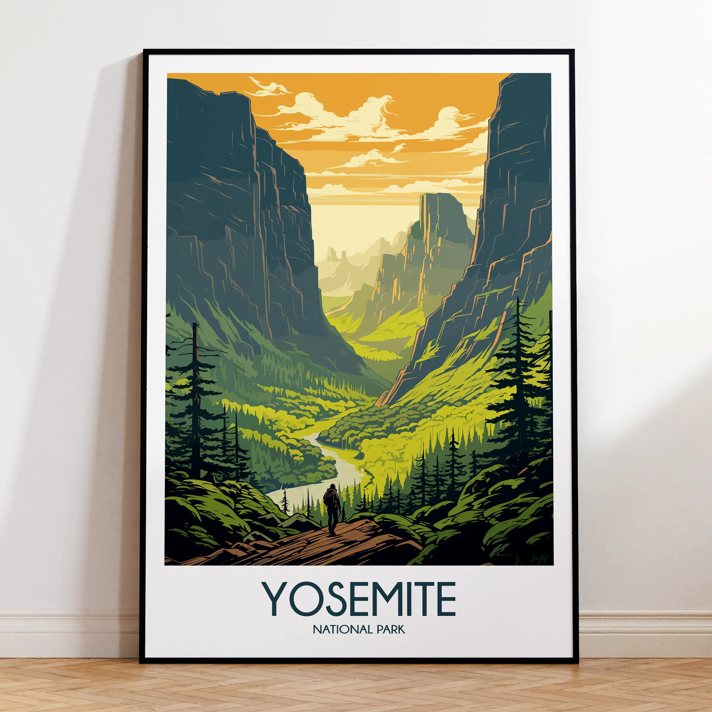 Yosemite Retro Travel Illustration
