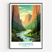 Yosemite Retro Travel Illustration