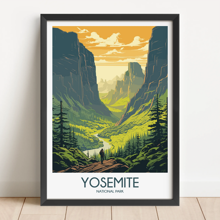 Yosemite Vintage Style Print