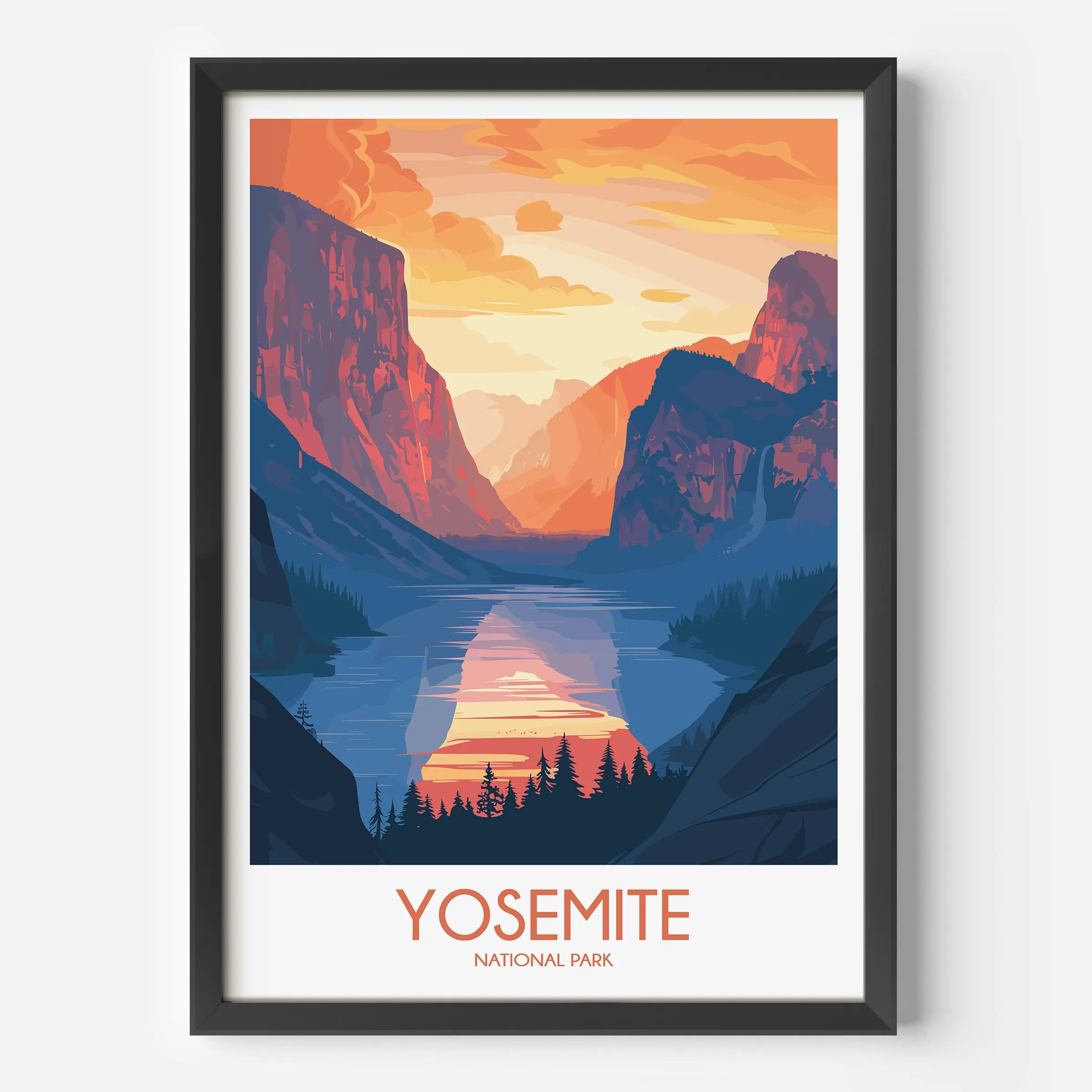 Yosemite Vintage Style Print