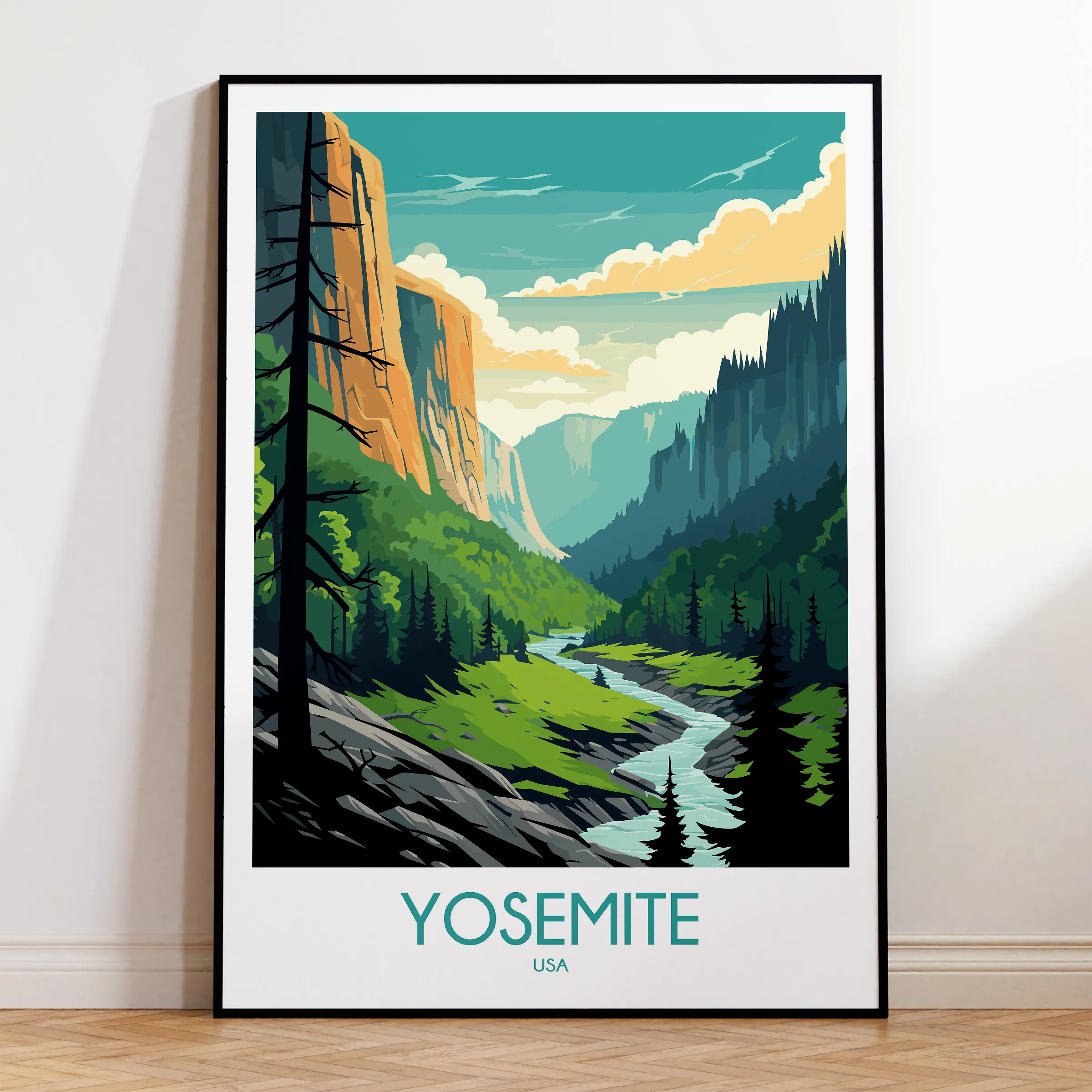 Yosemite Vintage Style Print