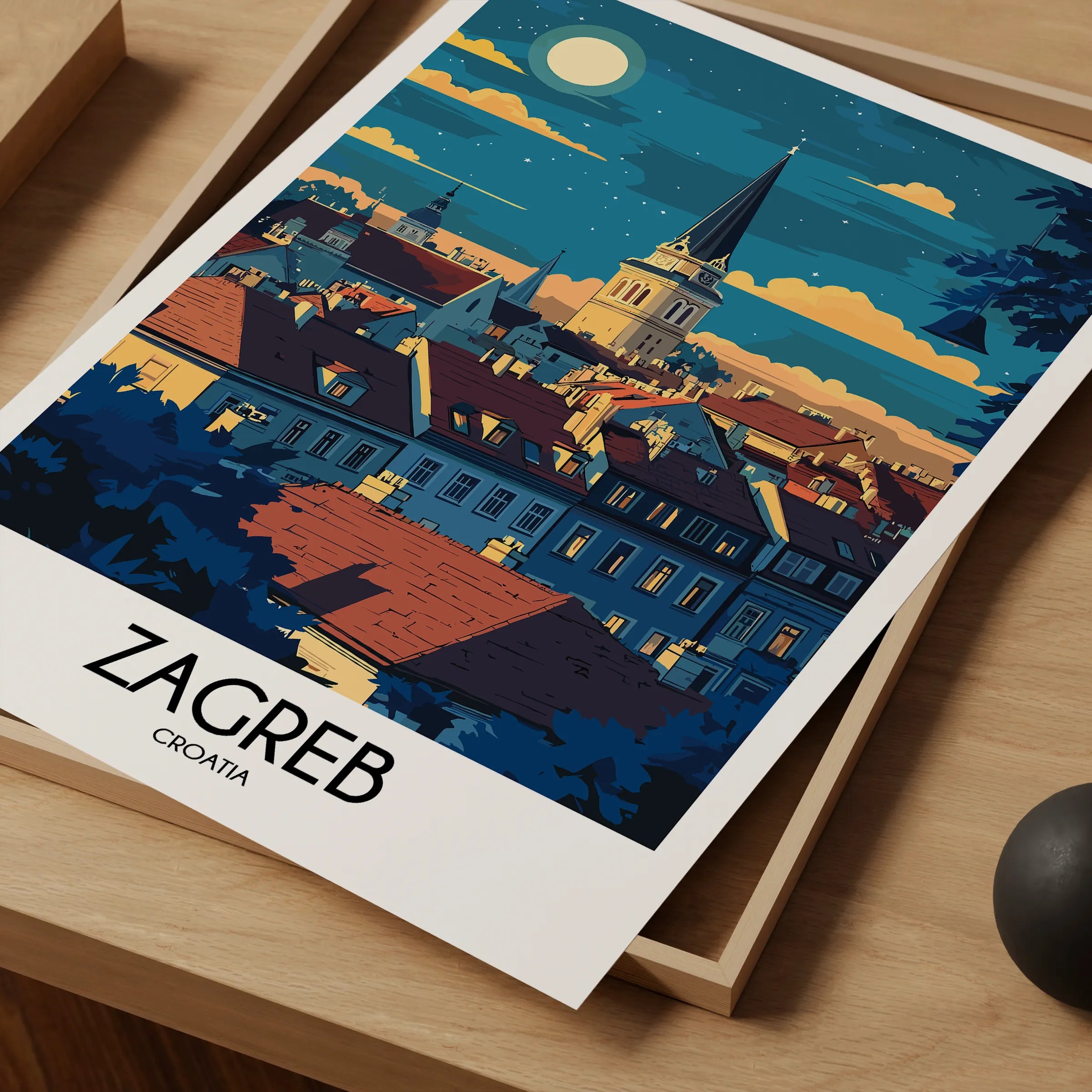 Zagreb Modern Travel Poster