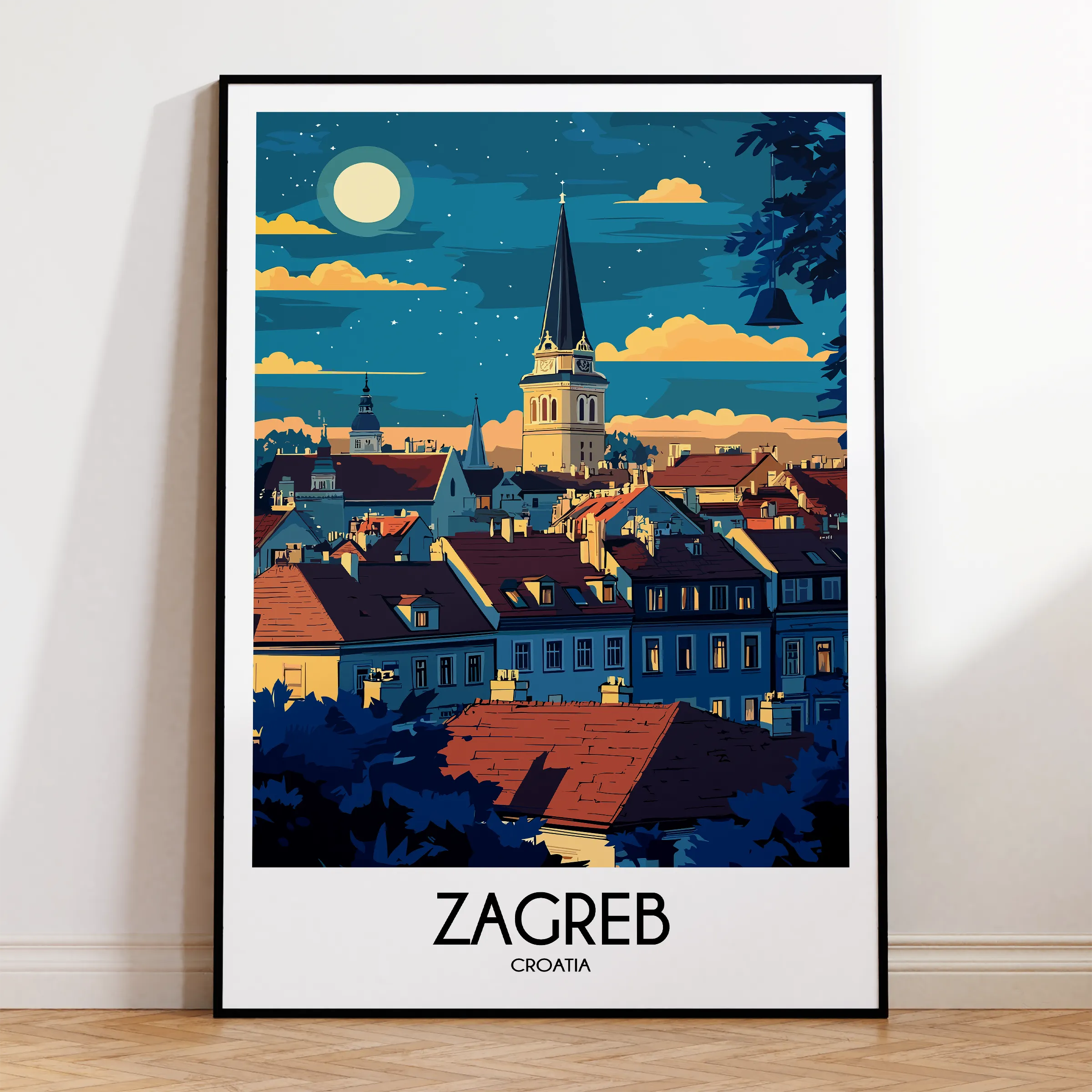 Zagreb Retro Travel Illustration